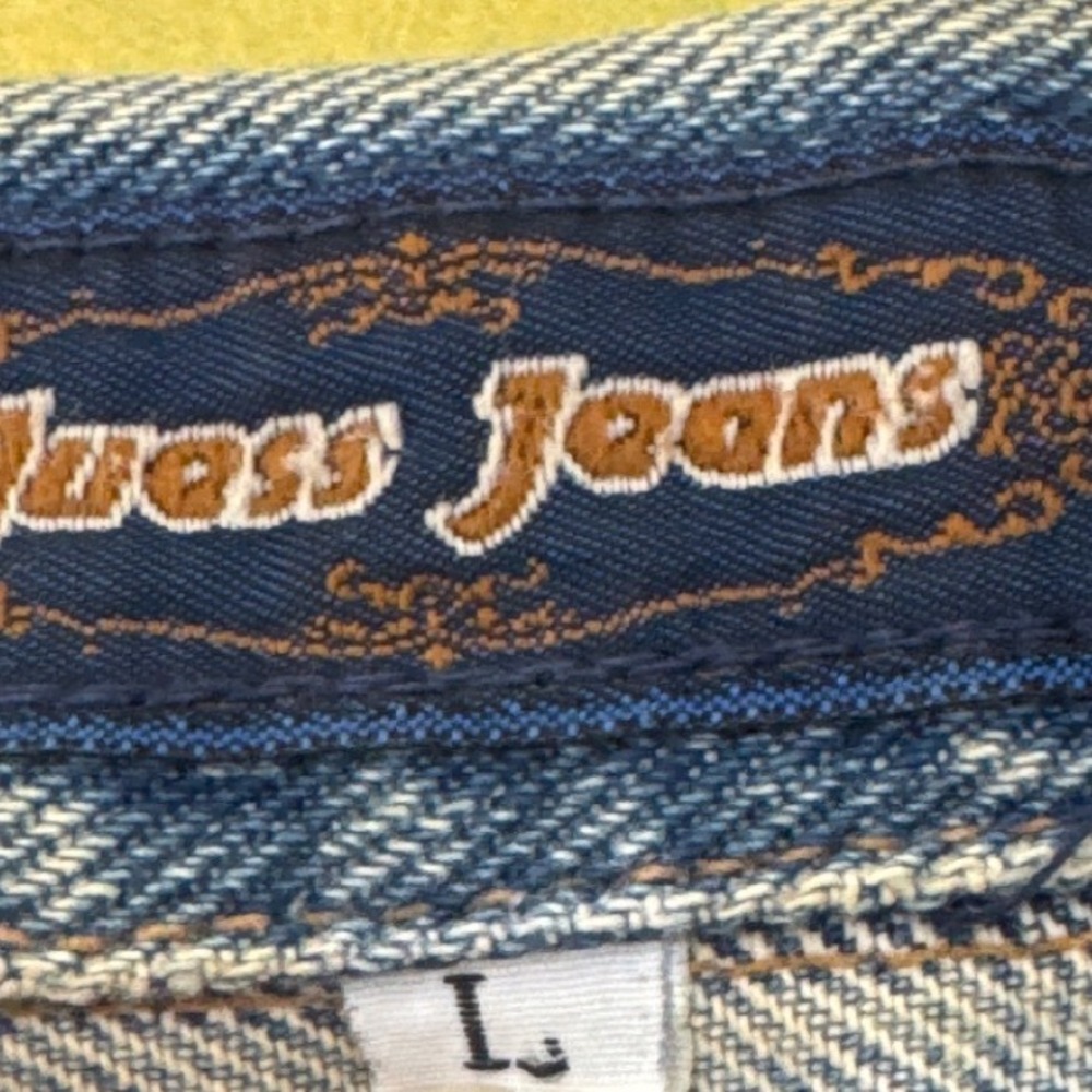 Vintage 90s Guess USA American Tradition Denim Jean Jacket Women Large USA Made - Picture 6 of 9
